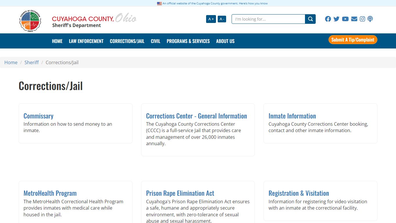 Corrections/Jail - cuyahogacounty.gov